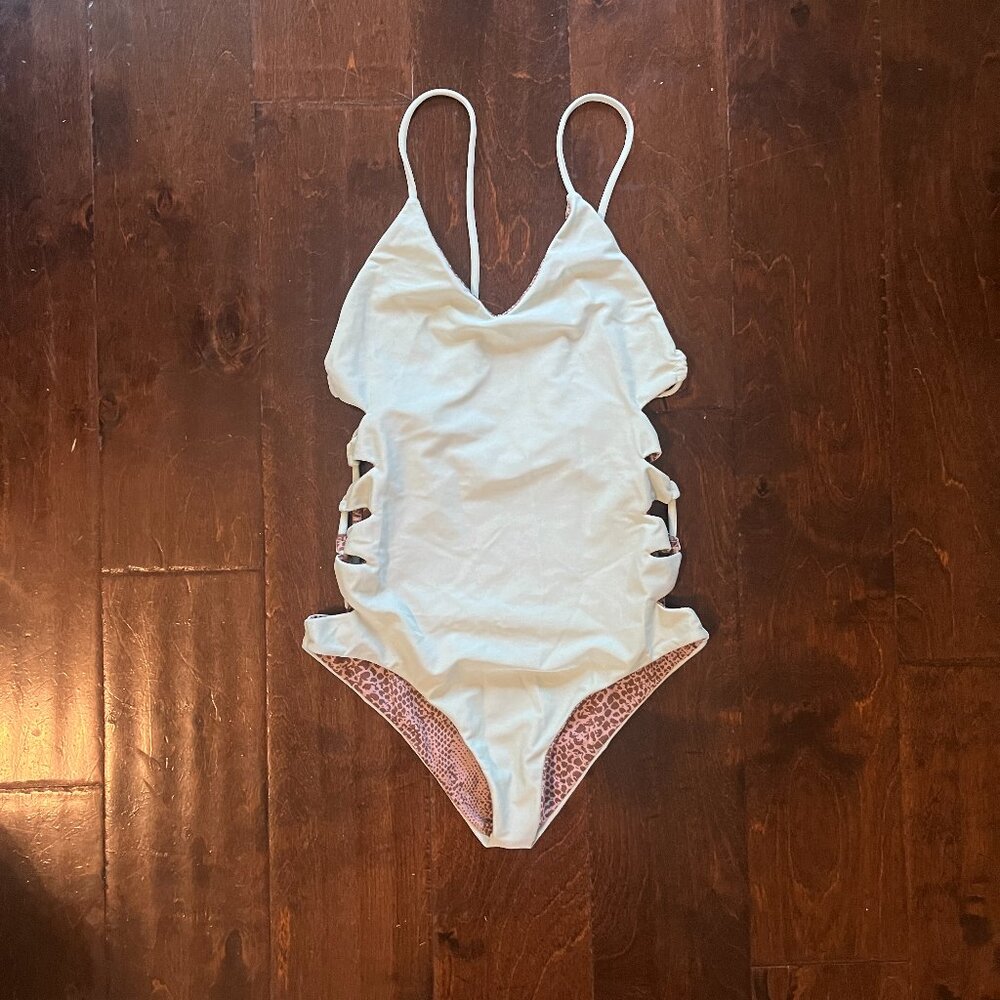 Acacia Swimwear Reversible Side String Turquoise One Piece